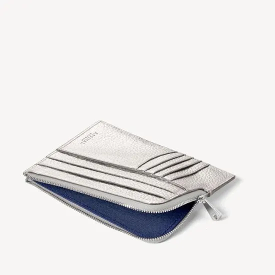 Zipped Travel Wallet Silver Pebble WomenMen Aspinal Of London Travel Wallets